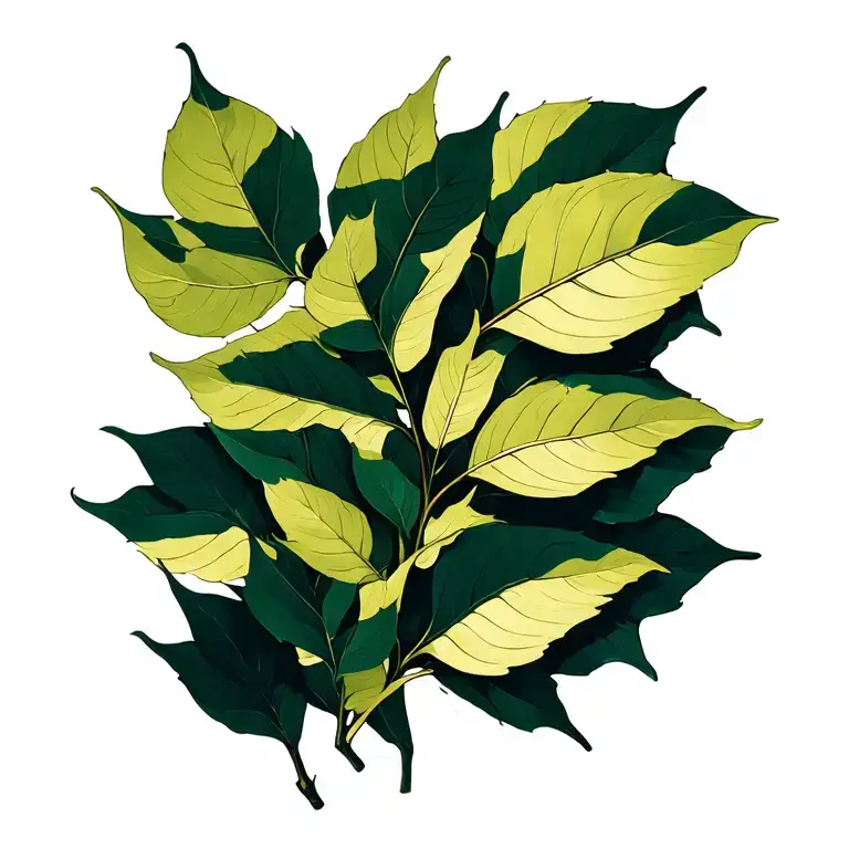 Leaves And Line With Shadows