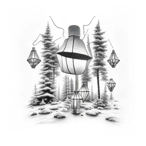 Lanterns In The Forest