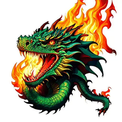 Dragon Breathing Fire Frontal