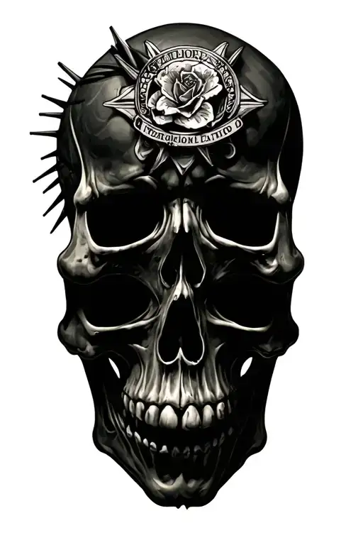 Skulls With A Punk Rock Crest Inspired