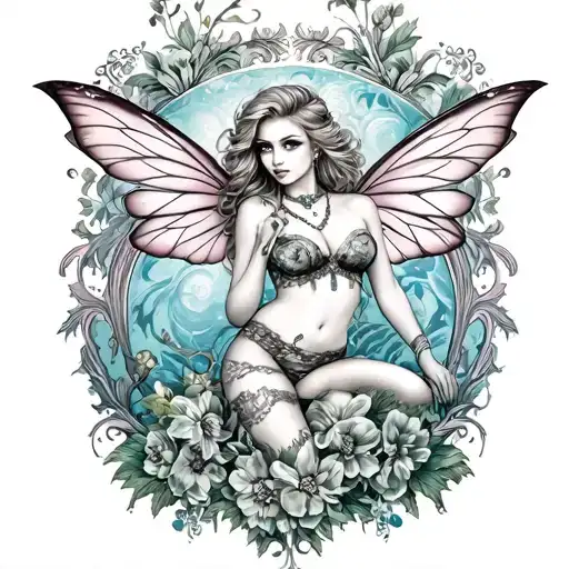 Pinup Fairy Modern Fantasy Style Full Body