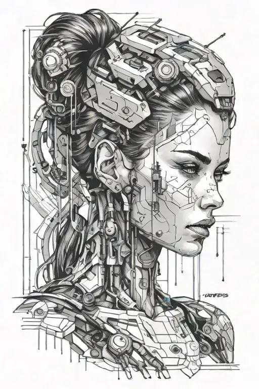 Preety Model Woman Cyberpunk Style