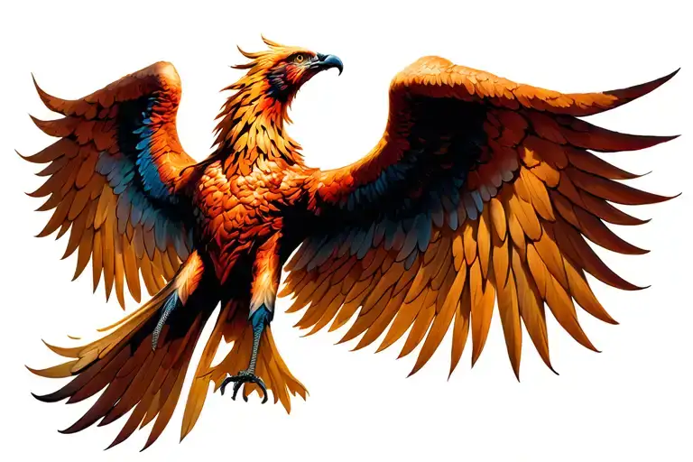 Phoenix With Wings Open