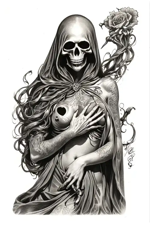 Grim Reaper Sexy Faceless Woman With Sense Draw