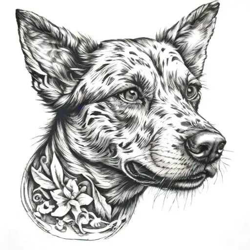 Cross With Dog Head Inside Representing