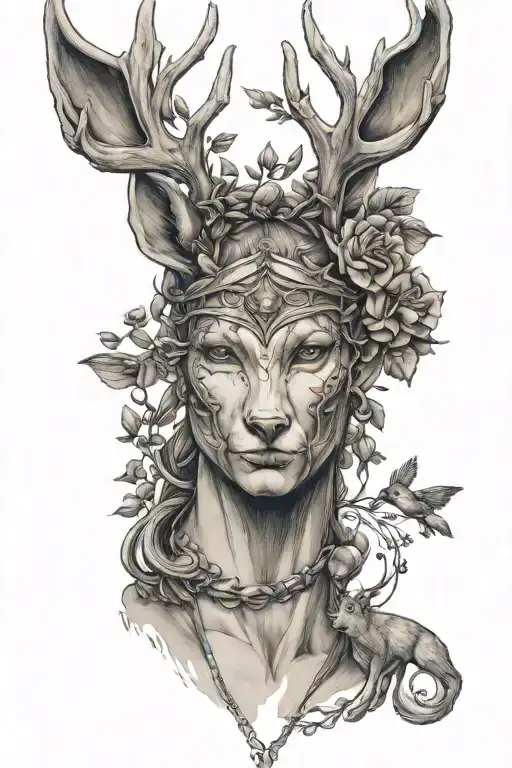 Artemis With Deer