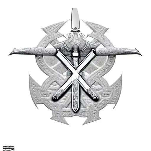 Ankh Symbol Crossed With Sword