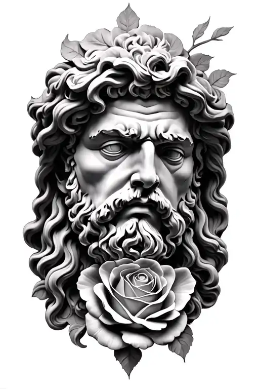 Zeus Face With Rose