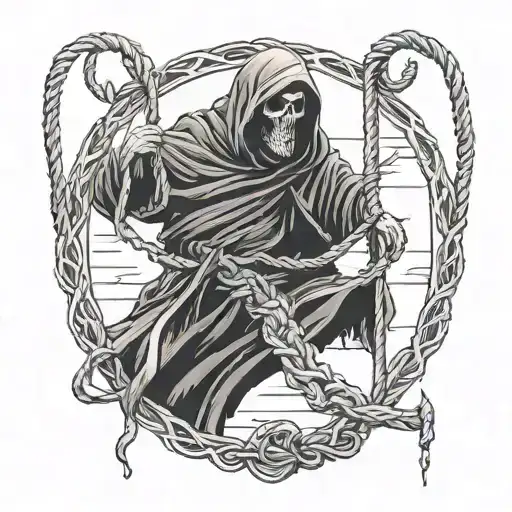 A Grim Reaper Hanging From A Noose