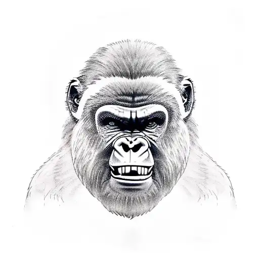 Raging Gorilla Mouth Open