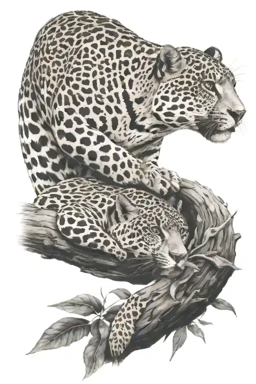 Jaguar Sitting On A Tree Branch