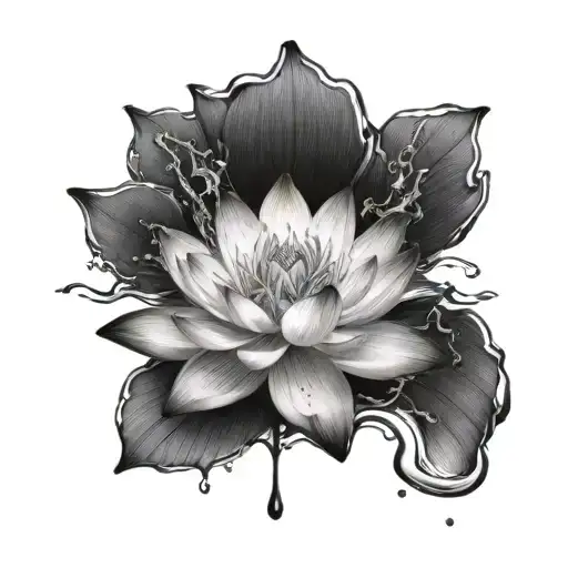 A Lotus Flower Blooming In Murky Water Symbolizing Beauty Emerging From Difficult Circumstances