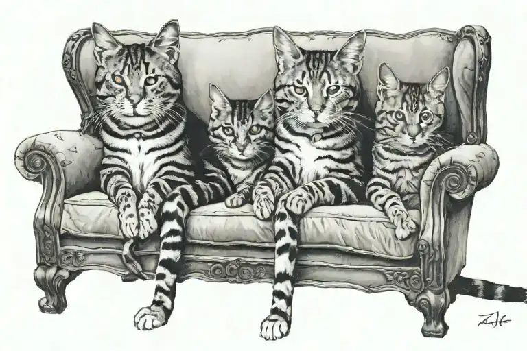 Cat On Friends Tv Couch