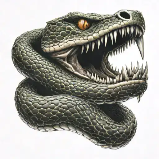 A Hand Geting Bite By A Snake