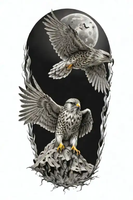 Falcon Swooping Down