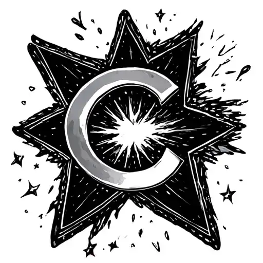 Shooting Star With The Letter C Hidden In It