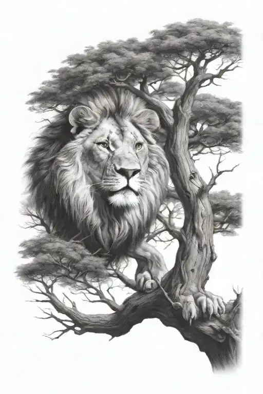 Young Babylion In Big Tree Growing Inside