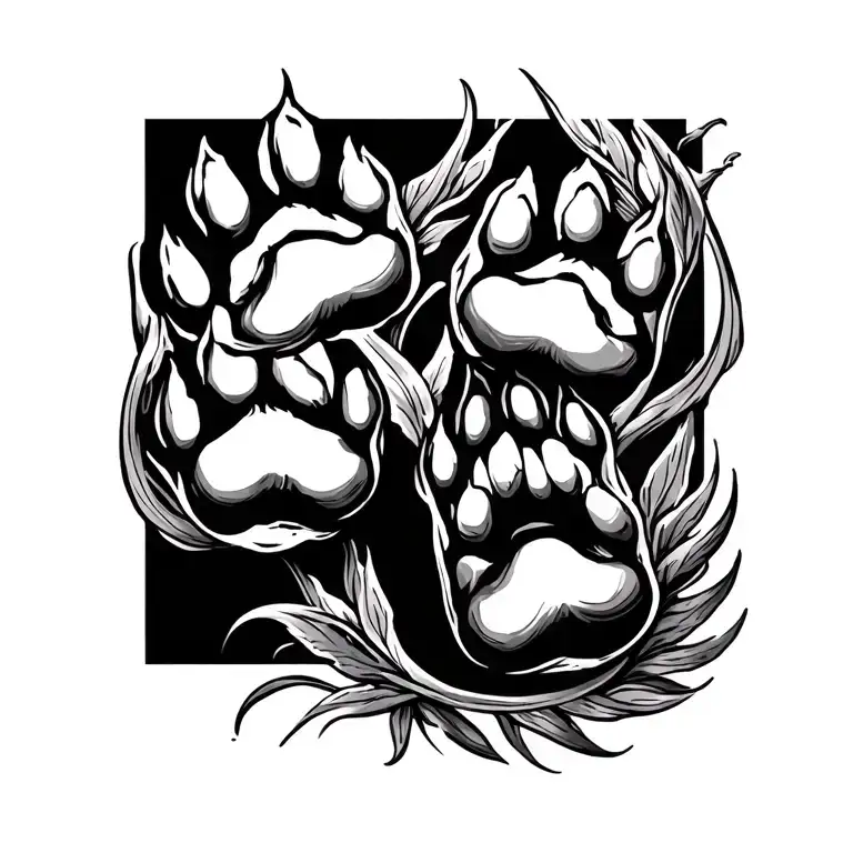 3 Paw Prints Surrounded By Loard Shiva