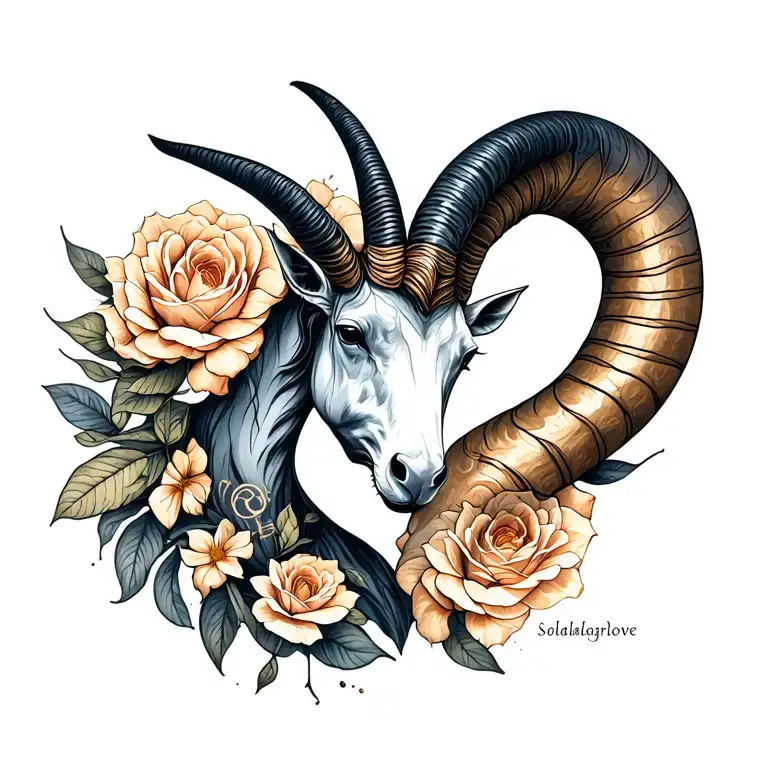 Capricorn Zodiac Sign Inside Representing The Client's Love
