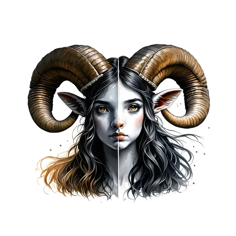 Capricorn Zodiac Sign Half Ram Half Pretty Girl