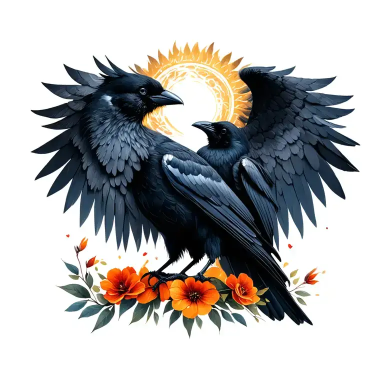 Peaceful Black Crow Halo Symbolizing The Client's Love