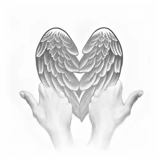 Angel Wing With Personalized Hand Writing From Someone That Passed