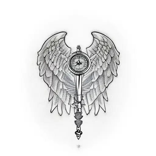 Angel Wing With Compass