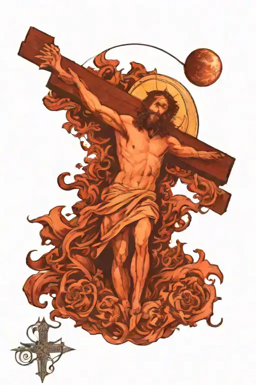 Jesus On The Cross With An Eclipse In The Background