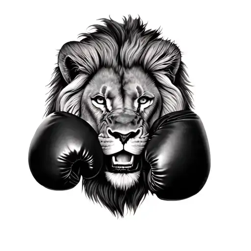 Lion And Boxing Glove