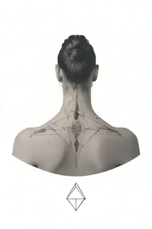 Sternum Tattoo Geo Symteric Shapes