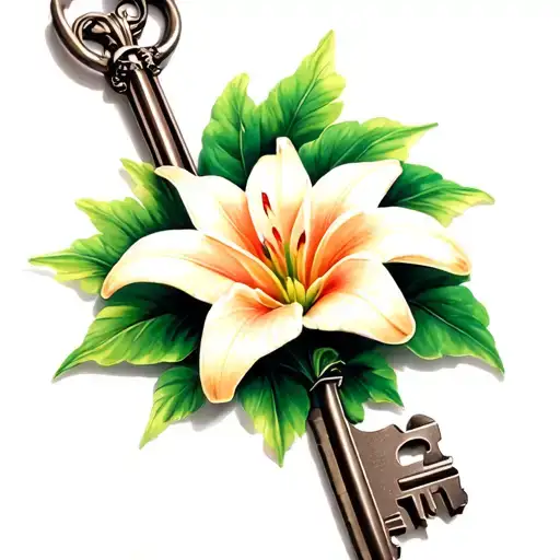 Floor Key With A Flower Lily