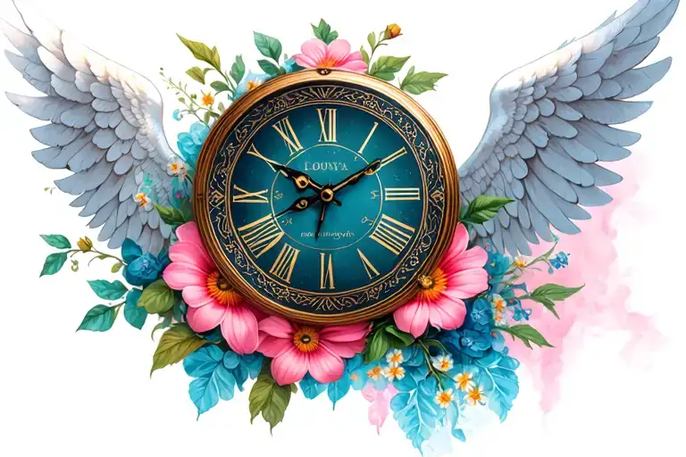 Angel Wings Flower Clock