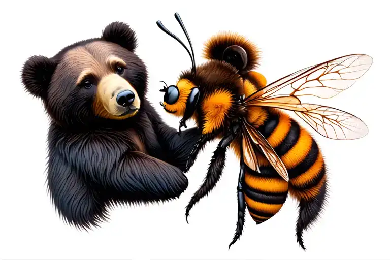 Bear & Bee Together Representing The Client's Love
