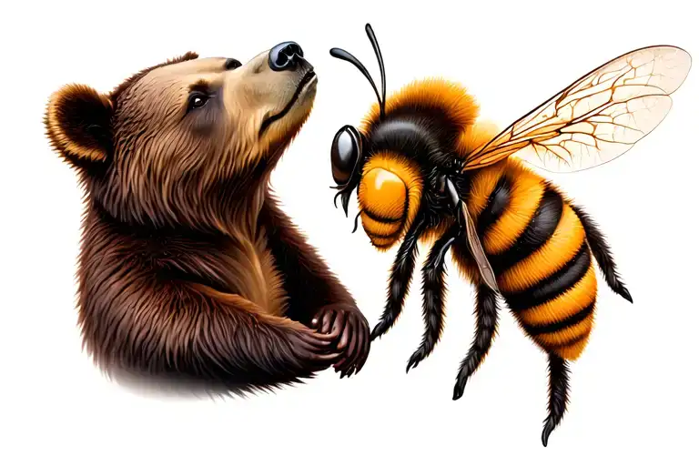 Bear & Bee Together Representing The Client's Love