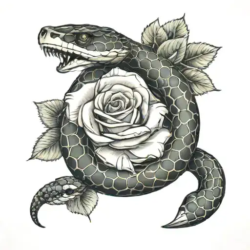 Snake Around A Rose