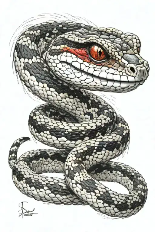 Diamondback Rattlesnake With Red Eyes With Rain And Lighting In The Background