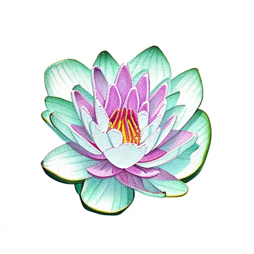 Pink Water Lily With A Green Stem