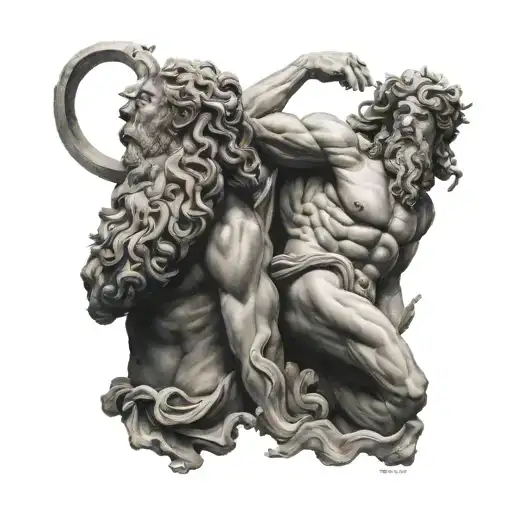 Zeus And Atlas Black And White