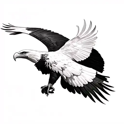 Bald Eagle Flying Across
