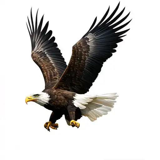 Bald Eagle Flying Across Front Of Right Shoulder