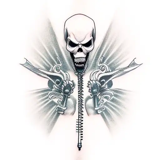 Zipper With Grim Reaper