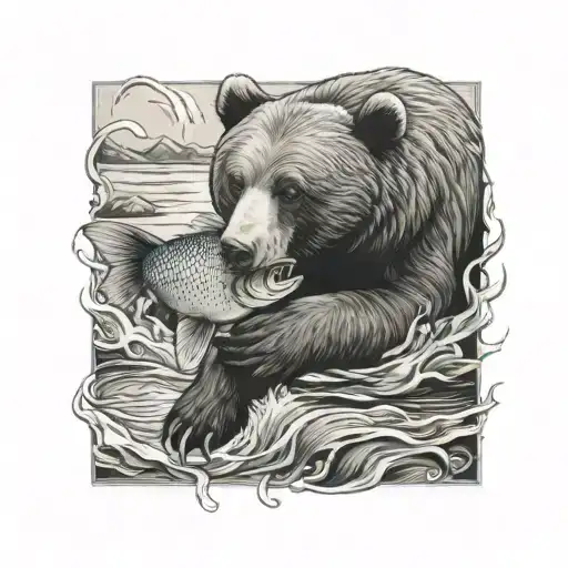 Bear Hugging A Fish