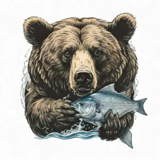 Bear Hugging A Fish