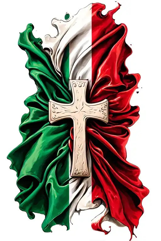 Cross With Italian Flag Morphing