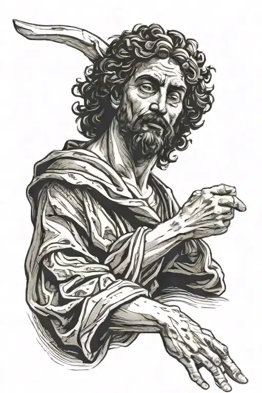 San Hierolamus Caravaggio With Dark Black Forearm