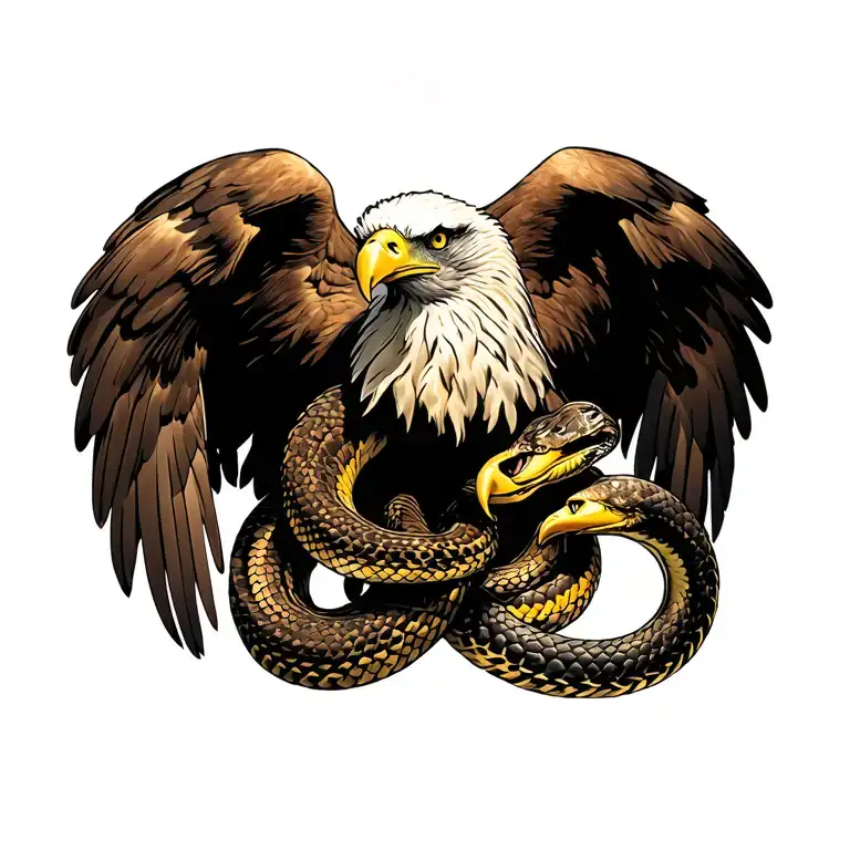 Eagle And Snake Wrapped