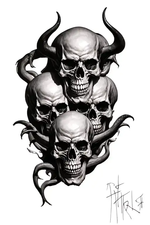 Demon And Skulls