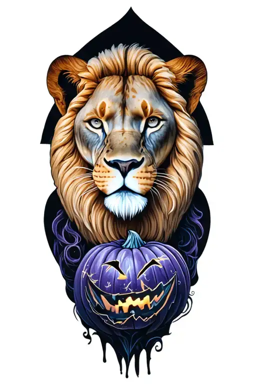 Leo Zodiac Sign Incorporated With Halloween Scene