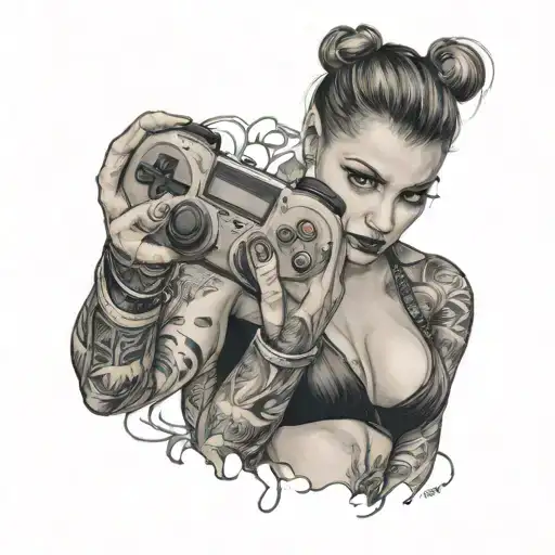 A Realistic Portrait Of A Dancer Holding A Gaming Controller