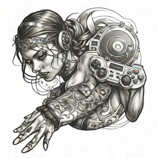 A Realistic Portrait Of A Dancer Holding A Gaming Controller